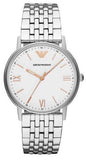 Emporio Armani Kappa Quartz White Dial Silver Steel Strap Watch For Men - AR80014