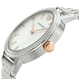 Emporio Armani Interchangeable Analog Mother of Pearl Dial Silver Steel Strap Watch For Women - AR80020