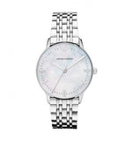 Emporio Armani Classic Quartz Mother of Pearl Dial Silver Steel Strap Watch For Women - AR1602