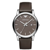 Emporio Armani Classic Quartz Brown Dial Brown Leather Strap Watch For Men - AR1729