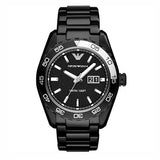 Emporio Armani Sportivo Quartz Black Dial Black Steel Strap Watch For Men - AR6049