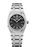 Audemars Piguet Royal Oak Quartz Black Dial Silver Steel Strap Watch for Women - 67650ST.OO.1261ST.01