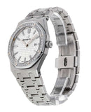 Audemars Piguet Royal Oak Quartz Diamonds White Dial Silver Steel Strap Watch for Women - 67651ST.ZZ.1261ST.01