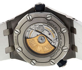 Audemars Piguet Royal Oak Offshore Diver White Dial White Rubber Strap Watch for Men - 15710ST.OO.A010CA.01