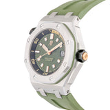 Audemars Piguet Royal Oak Offshore Diver Green Dial Green Rubber Strap Watch for Men - 15720ST.OO.A052CA.01