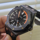 Audemars Piguet Royal Oak Offshore Diver Black Dial Black Rubber Strap Watch for Men - 15707CE.OO.A002CA.01