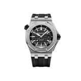 Audemars Piguet Royal Oak Offshore Diver Black Dial Black Rubber Strap Watch for Men - 15710ST.OO.A002CA.01