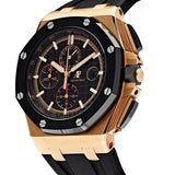 Audemars Piguet Royal Oak Offshore Chronograph Black Dial Black Rubber Strap Watch for Men - 26401RO.OO.A002CA.02