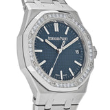 Audemars Piguet Royal Oak 50th Anniversary Diamond Ice Blue Dial Silver Steel Strap Watch for Men - 15551ST.ZZ.1356ST.01