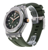 Audemars Piguet Royal Oak Offshore Diver Green Dial Green Rubber Strap Watch for Men - 15720ST.OO.A052CA.01