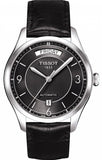 Tissot T One Automatic Black Dial Black Leather Strap Watch For Men - T038.430.16.057.00