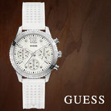 Guess Marina Quartz White Dial White Rubber Strap Watch For Women - W1025L1