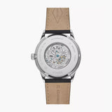 Fossil Forrester Automatic Skeleton Grey Dial Brown Leather Strap Watch for Men - ME3178