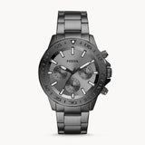 Fossil Bannon Multifunction Chronograph Grey Dial Grey Steel Strap Watch for Men - BQ2491