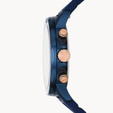 Fossil Bannon Multifunction Blue Dial Blue Silicone Strap Watch for Men - BQ2498