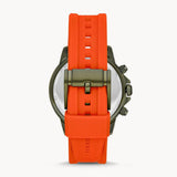 Fossil Bannon Chronograph Grey Dial Orange Silicone Strap Watch for Men - BQ2500