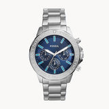 Fossil Bannon Multifunction Blue Dial Silver Steel Strap Watch for Men - BQ2503