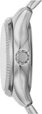 Fossil Rye Automatic Skeleton Silver Dial Silver Steel Strap Watch for Women - BQ3753