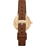 Emporio Armani Gianni T Bar Quartz Pink Mother of Pearl Dial Brown Leather Strap Watch For Women - AR1960