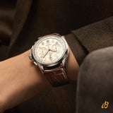 Breitling Premier B01 Chronograph 42 White Dial Brown Leather Strap Watch for Men - AB0145211G1P1