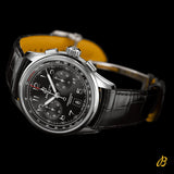 Breitling Premier B01 Chronograph 42 Black Dial Black Leather Strap Watch for Men - AB0145221B1P1