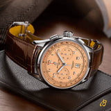 Breitling Premier B01 Chronograph 42 Beige Dial Brown Leather Strap Watch for Men - AB0145331K1P1