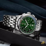 Breitling Premier B01 Chronograph 42 Green Dial Silver Steel Strap Watch for Men - AB0145371L1A1