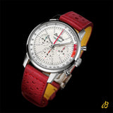 Breitling Top Time B01 Ford Thunderbird White Dial Red Leather Strap Watch for Men - AB01766A1A1X1