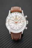 Breitling Navitimer B01 Chronograph 41 White Dial Brown Leather Strap Watch for Men - AB0139211G1P1