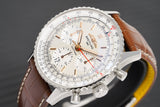 Breitling Navitimer B01 Chronograph 41 White Dial Brown Leather Strap Watch for Men - AB0139211G1P1