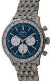 Breitling Navitimer B01 Chronograph 46 Blue Dial Silver Steel Strap Watch for Men - AB0137211C1A1