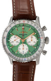 Breitling Navitimer B01 Chronograph 41 Green Dial Brown Leather Strap Watch for Men - AB0139211L1P1