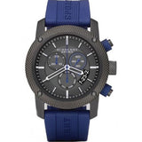 Burberry Sports Chronograph Black Dial Blue Rubber Strap Watch for Men - BU7714