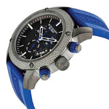 Burberry Sports Chronograph Black Dial Blue Rubber Strap Watch for Men - BU7714