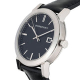 Burberry The City Black Dial Black Leather Strap Watch for Men - BU9009