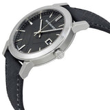 Burberry The City Grey Dial Black Leather Strap Watch for Men - BU9030