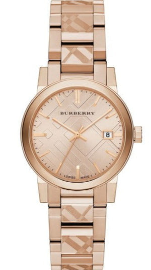 Burberry The City Rose Gold Dial Rose Gold Steel Strap Watch for Women - BU9146