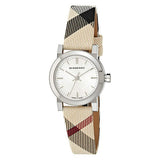 Burberry The City Nova Silver Dial Brown Leather Strap Watch for Women - BU9212