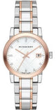 Burberry The City Silver Dial Two Tone Steel Strap Watch for Women - BU9214