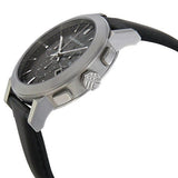 Burberry The City Chronograph Black Dial Black Leather Strap Watch for Men - BU9356