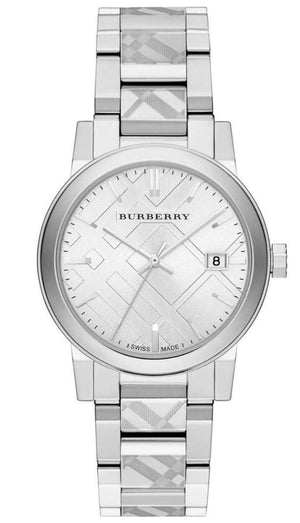 Burberry The City Silver Dial Silver Steel Strap Watch for Men - BU9037