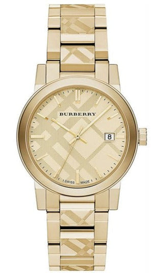 Burberry The City Gold Dial Gold Steel Strap Watch for Men - BU9038