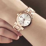 Burberry The City Diamonds Rose Gold Dial Rose Gold Steel Strap Watch for Women - BU9126