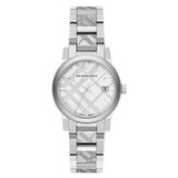 Burberry The City White Dial Silver Steel Strap Watch for Women - BU9144