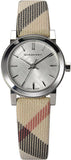 Burberry The City Nova Silver Dial Brown Leather Strap Watch for Women - BU9212