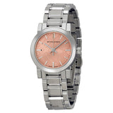 Burberry The City Diamonds Pink Dial Silver Steel Strap Watch for Women - BU9231