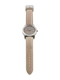 Burberry The City Beige Dial Beige Leather Strap Watch for Women - BU9107