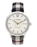 Burberry The Classic Horseferry Silver Dial Black Leather Strap Watch for Men - BU10002