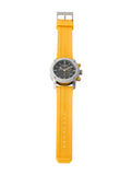 Burberry Sport Chronograph Grey Dial Yellow Rubber Strap Watch for Men - BU7712