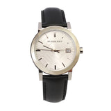 Burberry The City White Dial Black Leather Strap Watch for Men - BU9008